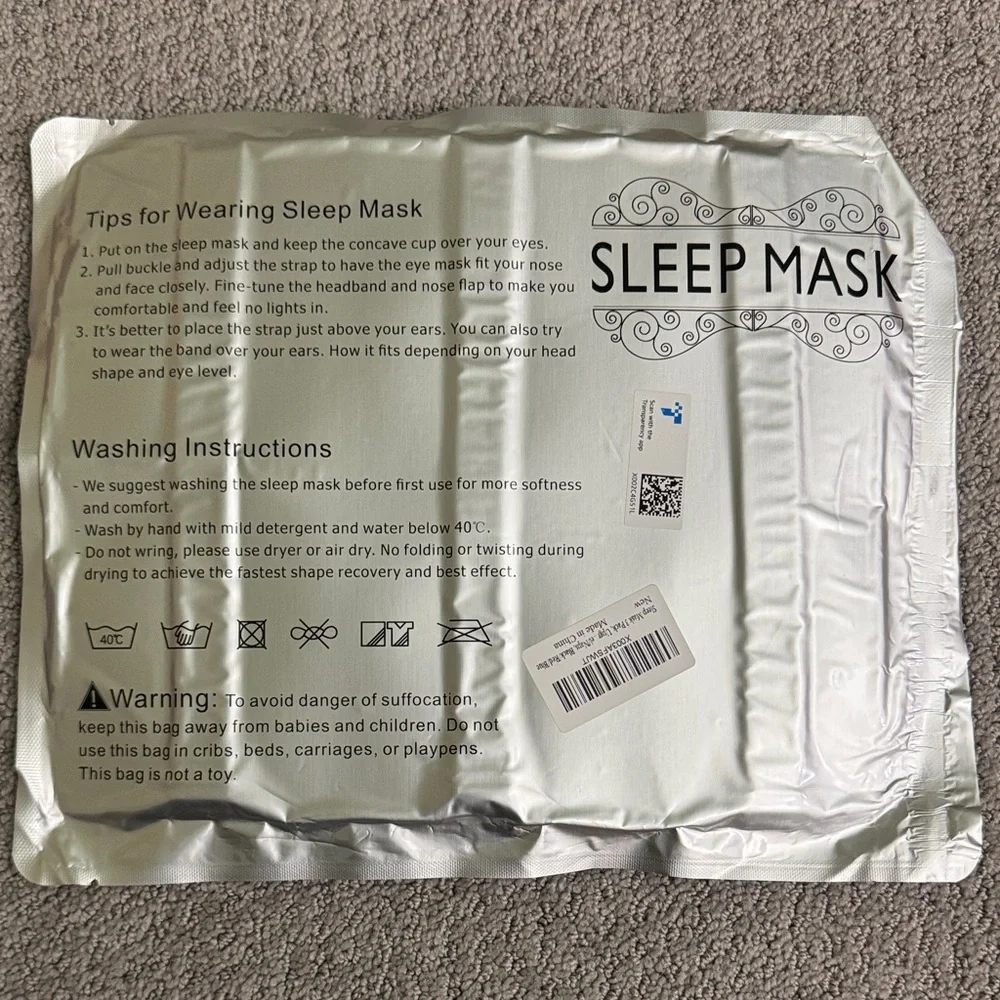 Silver Sleep Mask - Picture 2 of 2